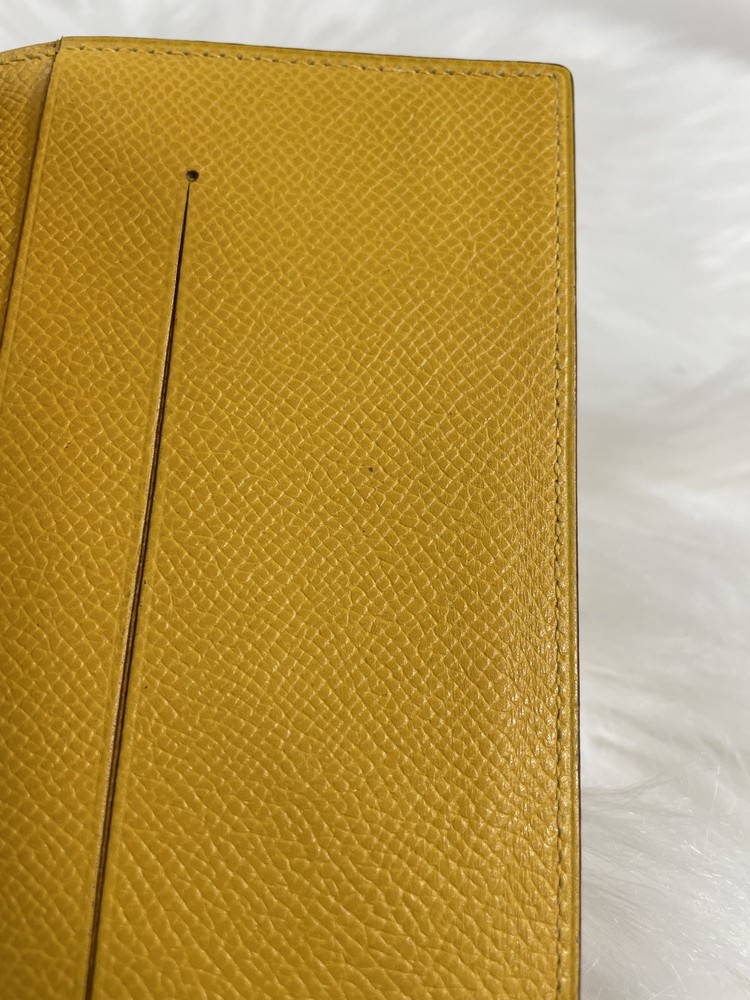 Hermes Notebook Cover Yellow Leather With Blue Notebook Authen