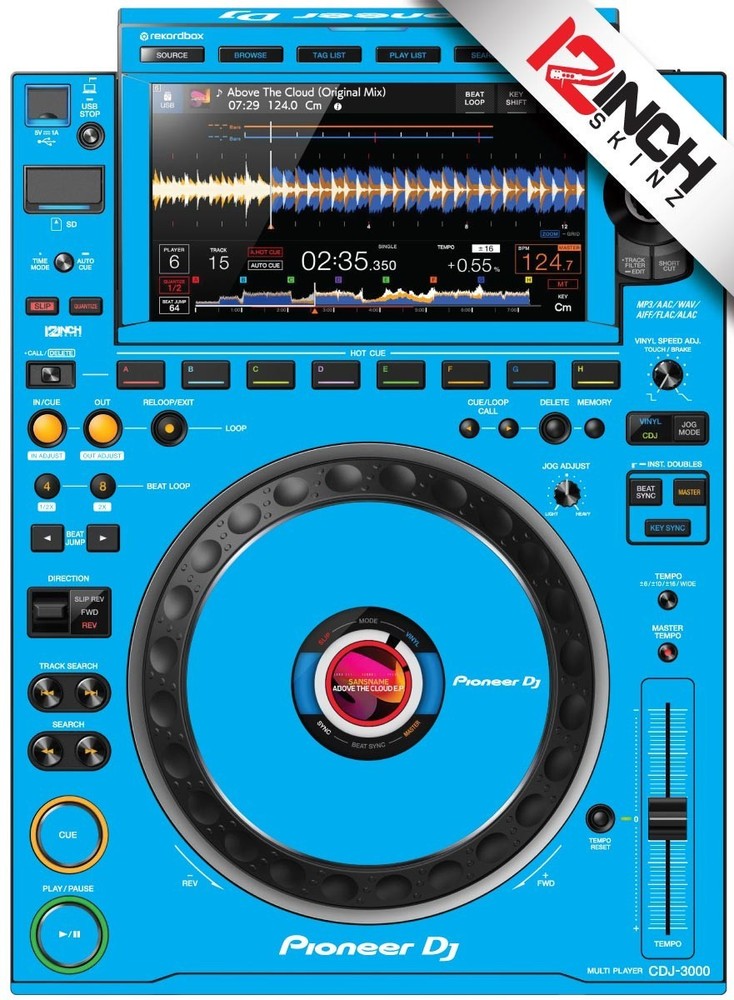 AlphaTheta CDJ-3000X Skinz  (pair) - blue
