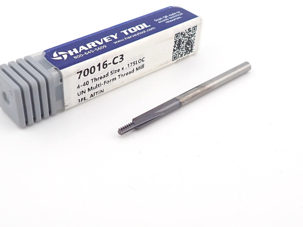 Harvey 4-40 Carbide Thread Mill Cutter Multi-Form 70016-C3