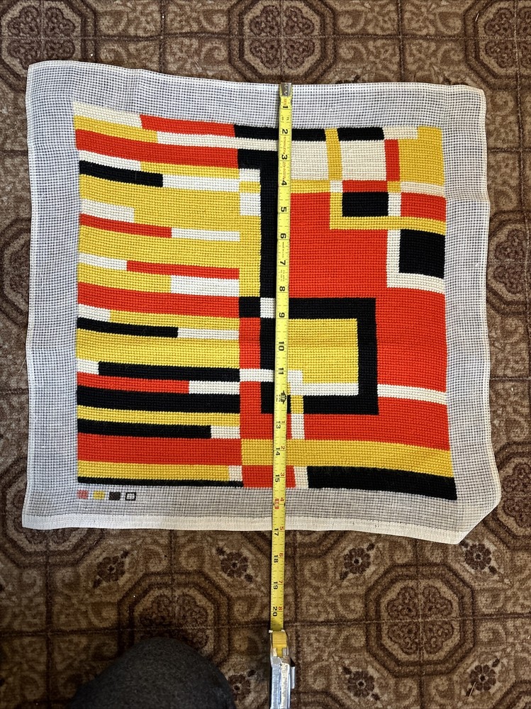 Finished Needlepoint Tetris Completed 15"x15"