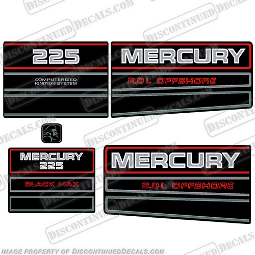 Fits Mercury 225hp Outboard Engine Decals 1993 - 1998