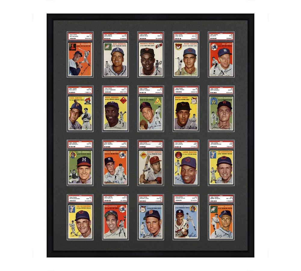 PSA Graded Card Frame Display Holds (20) Slabs Baseball, UV Protection optional