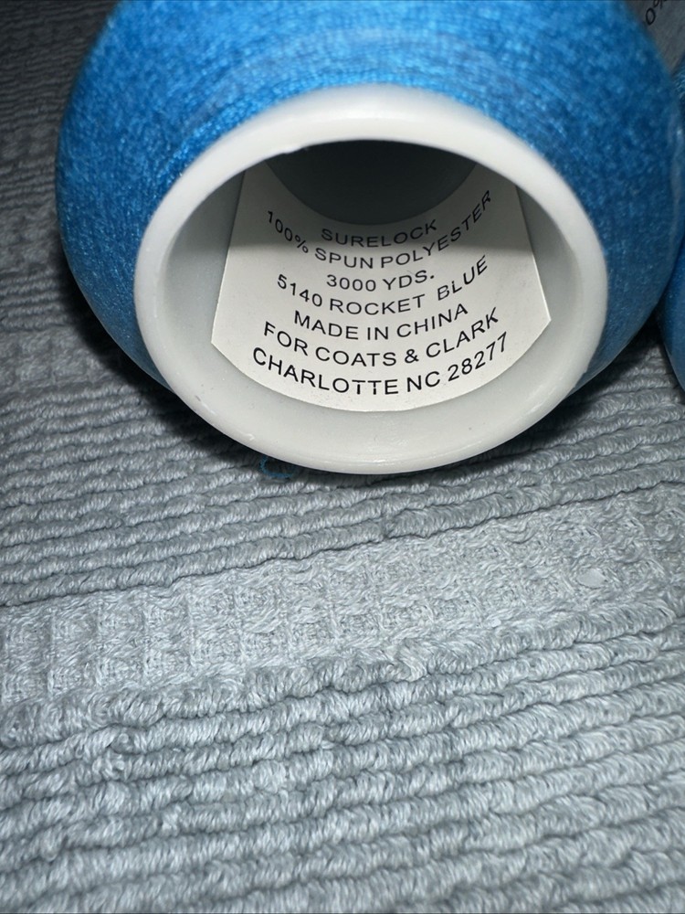 Coats Surelock 4 Spools 5140 Rocket Blue Polyester Thread,3000 Yds