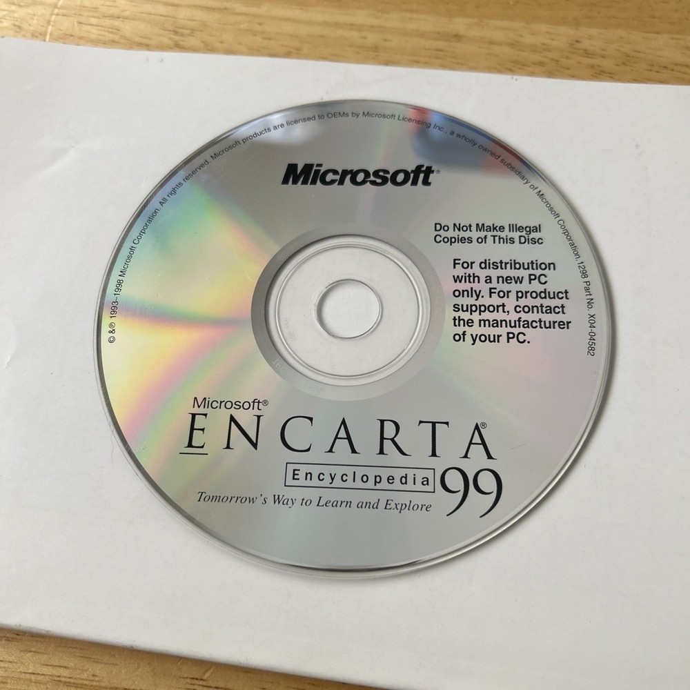 Microsoft ENCARTA ENCYCLOPEDIA 99 CD Only