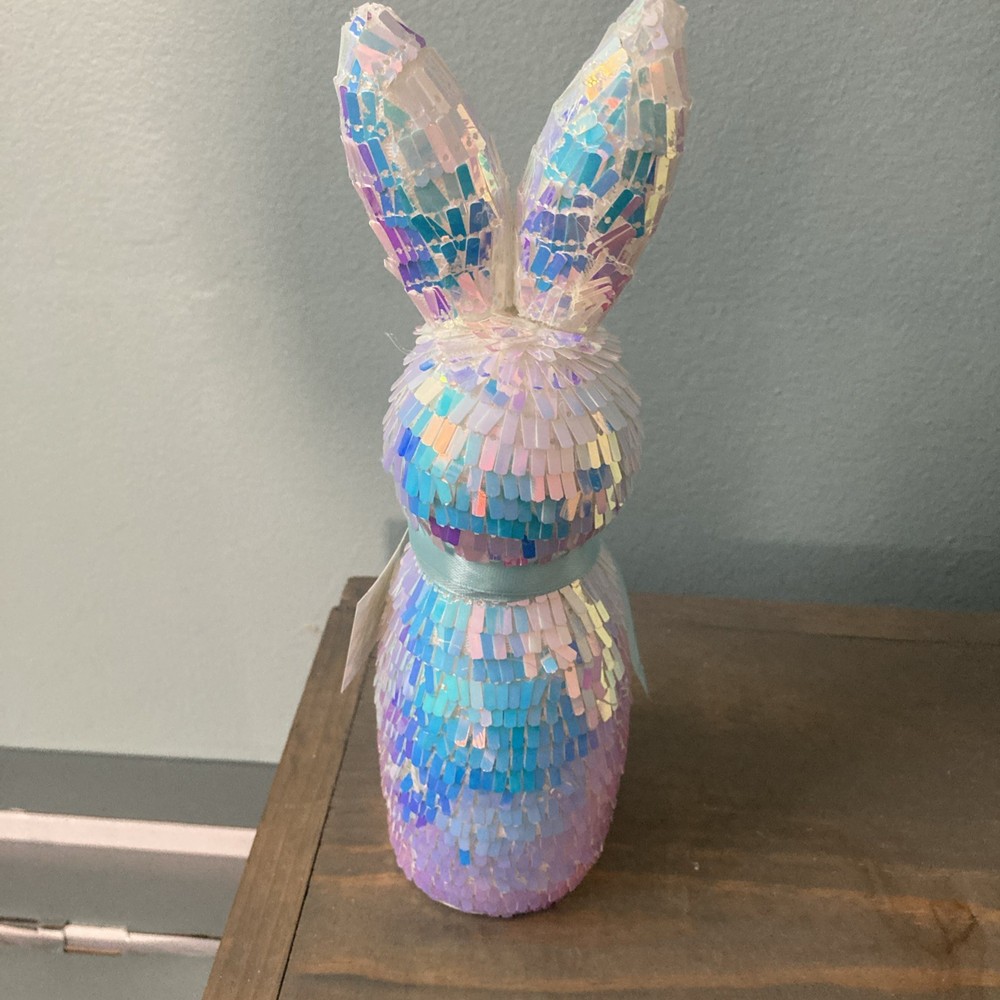 Holographic Bunny Rabbit Easter 9 Inches