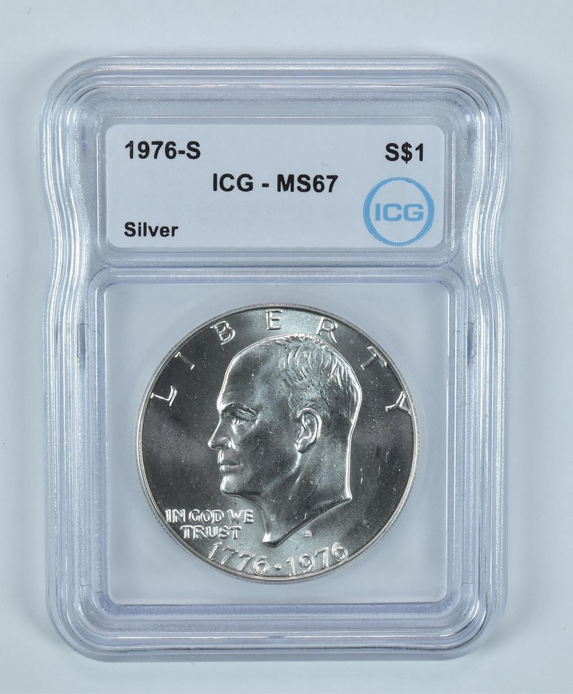 1976-S Eisenhower $1 Silver 40% MS67 ICG
