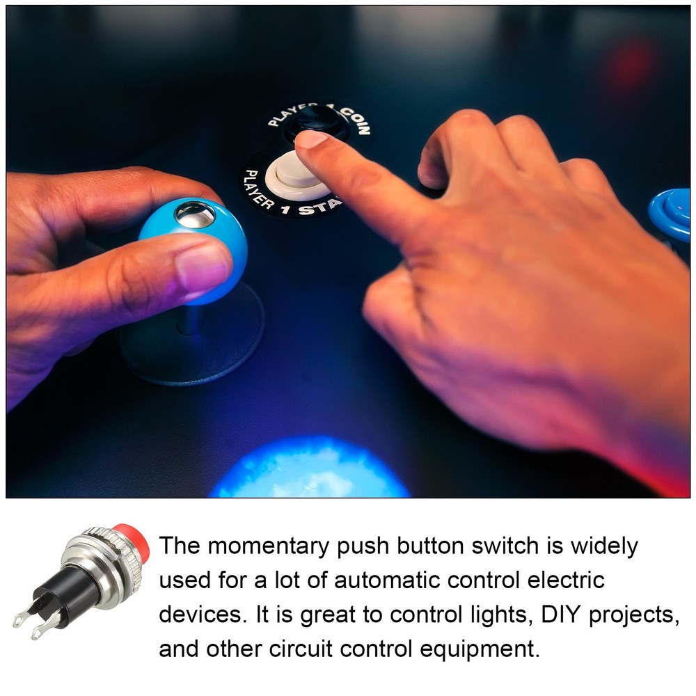 Push Button Switch NO Momentary Round Button 26x12.6mm / Red / 20 Pcs