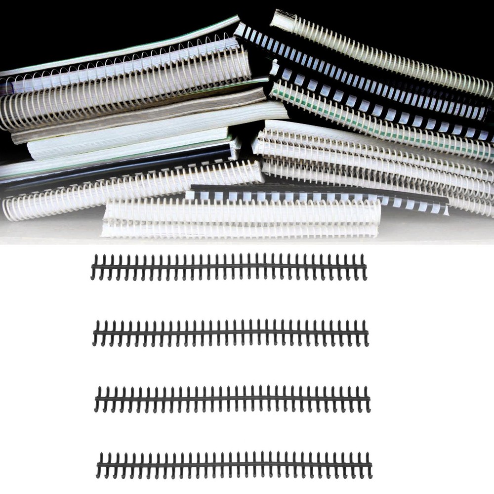 10PCS 34 Hole Binding Spine Split Loose Leaf Rings Binding Loop 12mm(Black )