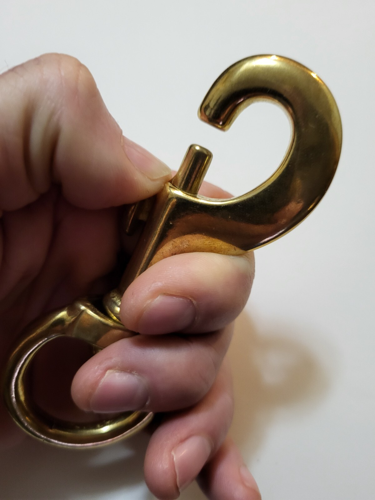 4 3/4" Solid Brass Snap hook with 1 1/4" swivel eye for lounge, rein, leash,rope