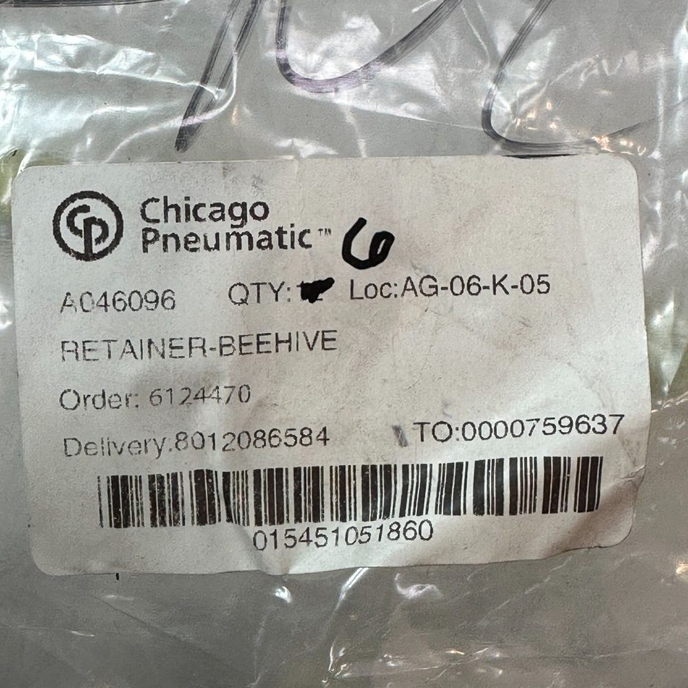 CHICAGO PNEUMATIC A046096 Retainer, Beehive Retainer Style