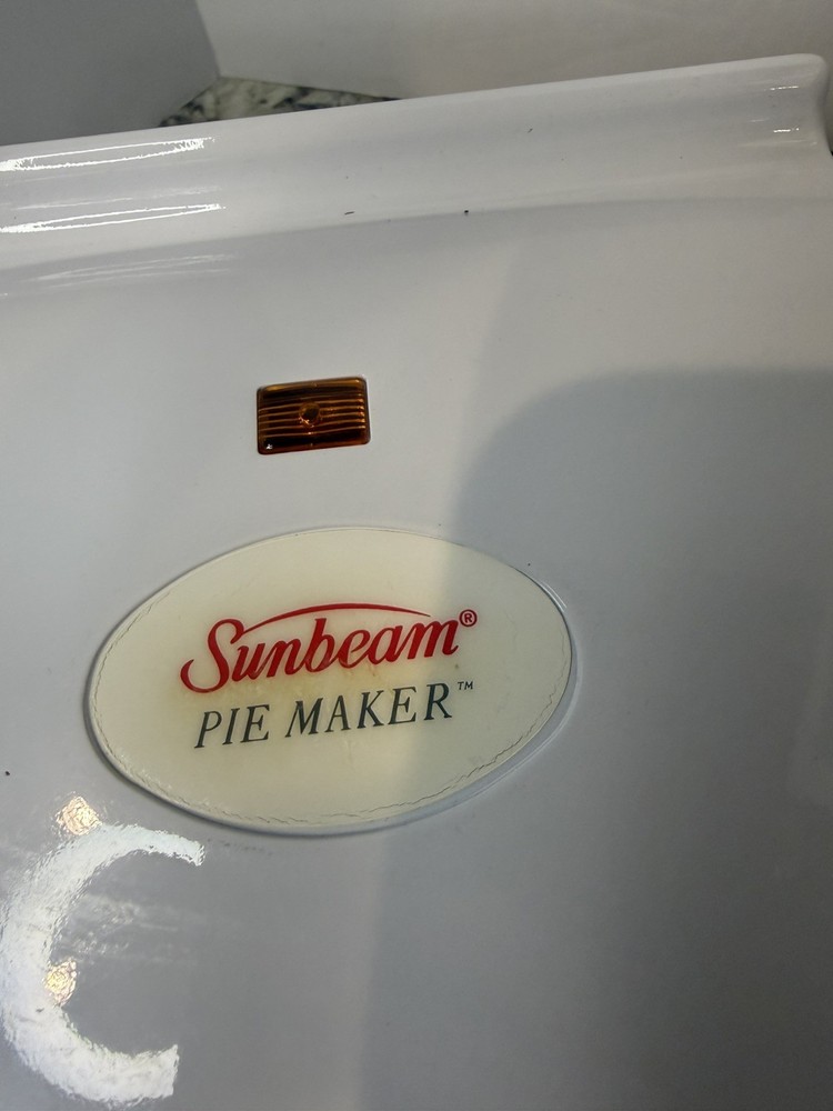 Vintage Sunbeam Pie Maker Model 4808 Two Pie Mini White MCM 1993