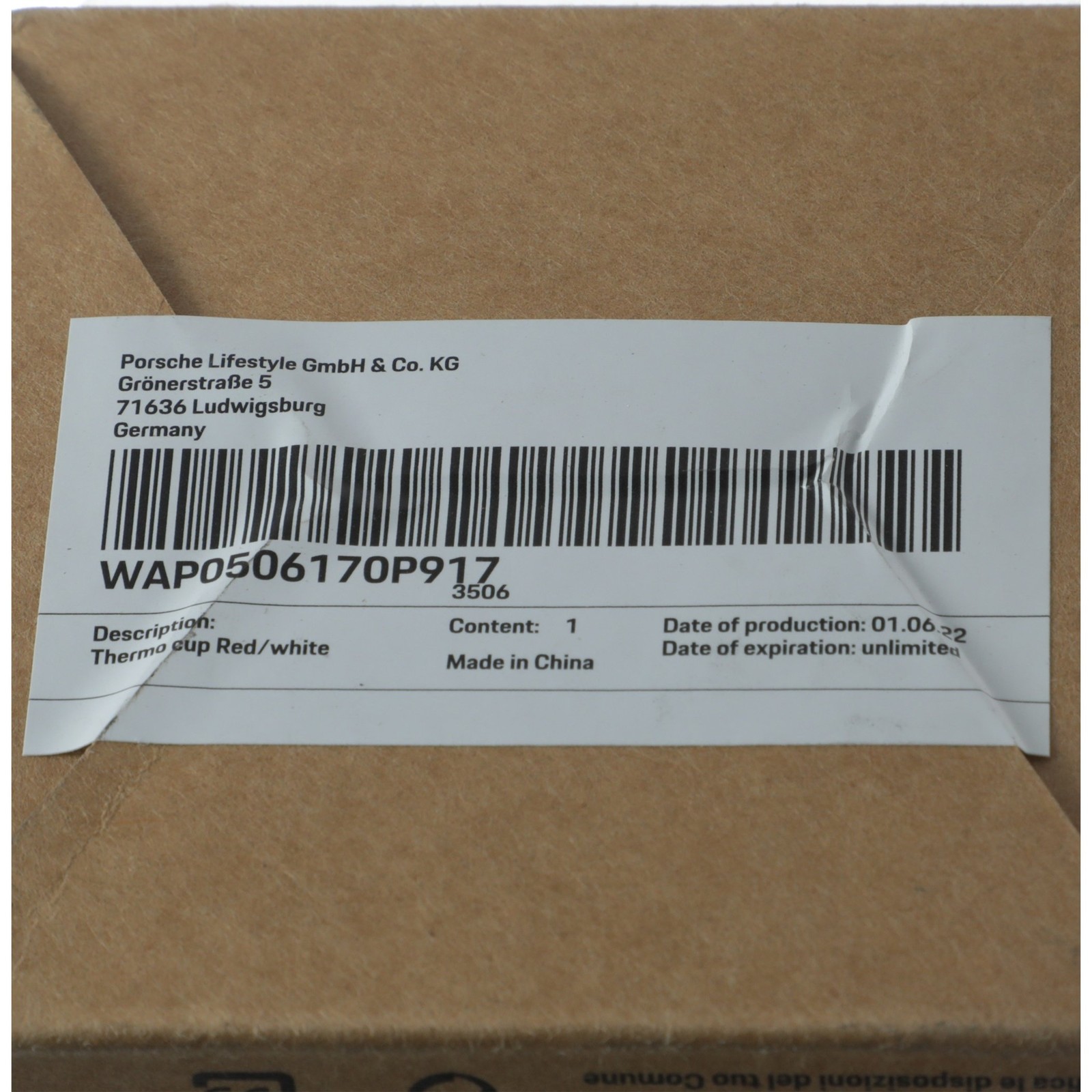 GENUINE PORSCHE Lifestyle 23 PORSCHE Red Thermo Drink Bottle WAP-050-617-0P-917