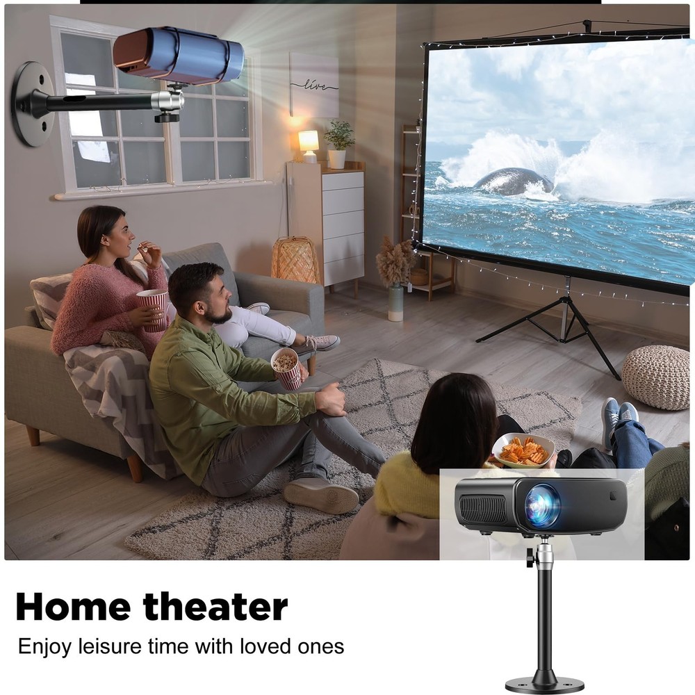 Mini Ceiling Projector Mount Bracket - Adjustable Tilt & Swivel Hanging Proje...