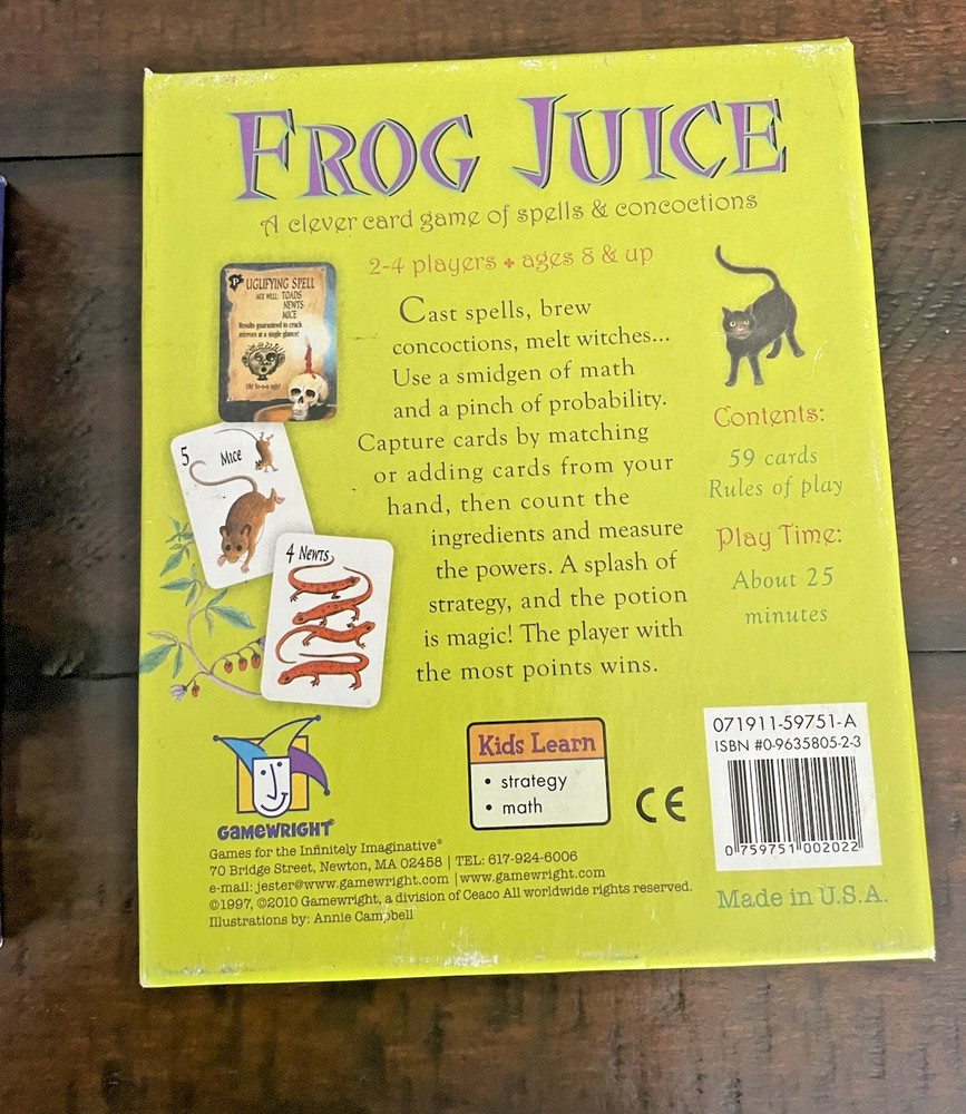 Frog Juice Card Game Gamewright 100% COMPLETE Spells & Concoctions