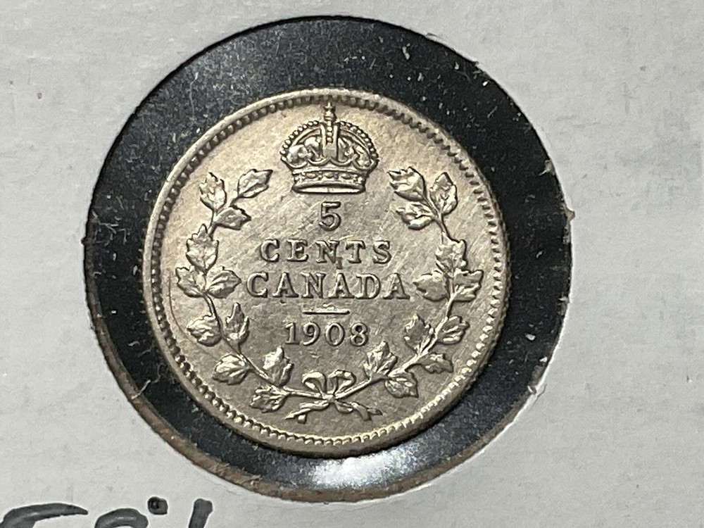 1908 Canada 5 Cents