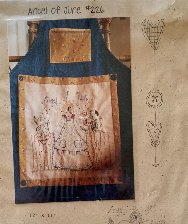 Primitive June Angel Embroidery Pattern by The Basket Case