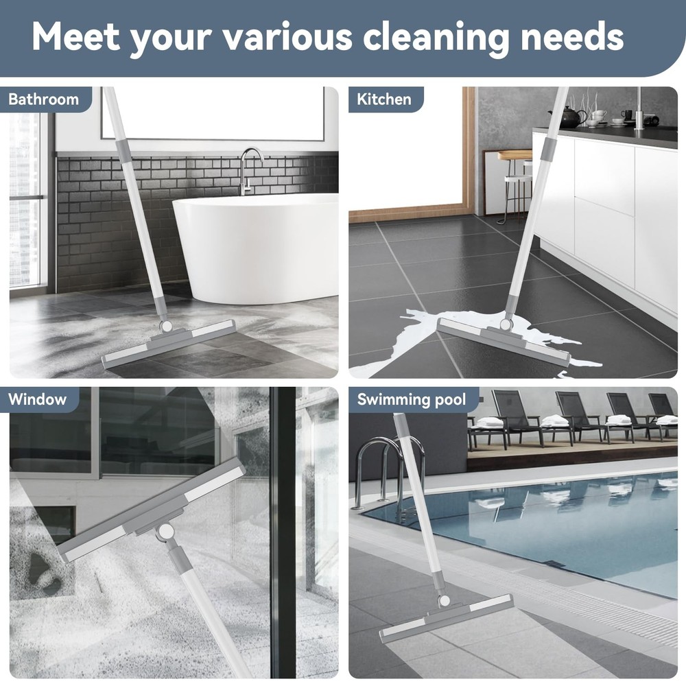 Floor Squeegee with 180° Rotating Head, for 52'' White