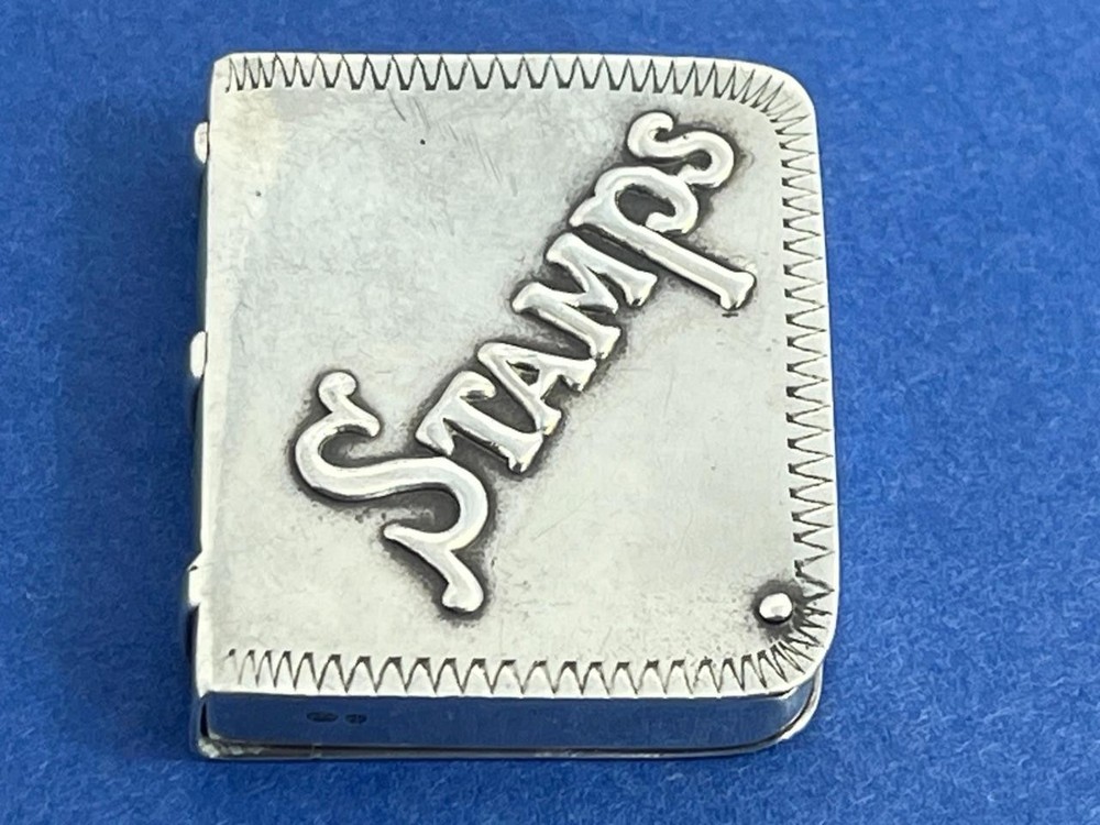 NICE VINTAGE SOLID SILVER STAMP BOX / CASE LON 1990