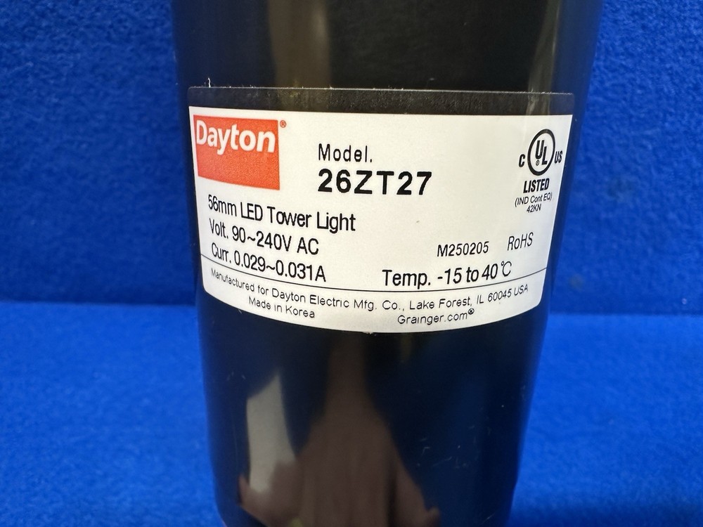 DAYTON 26ZT27 Tower Light,Steady,Flash,Red,Gr