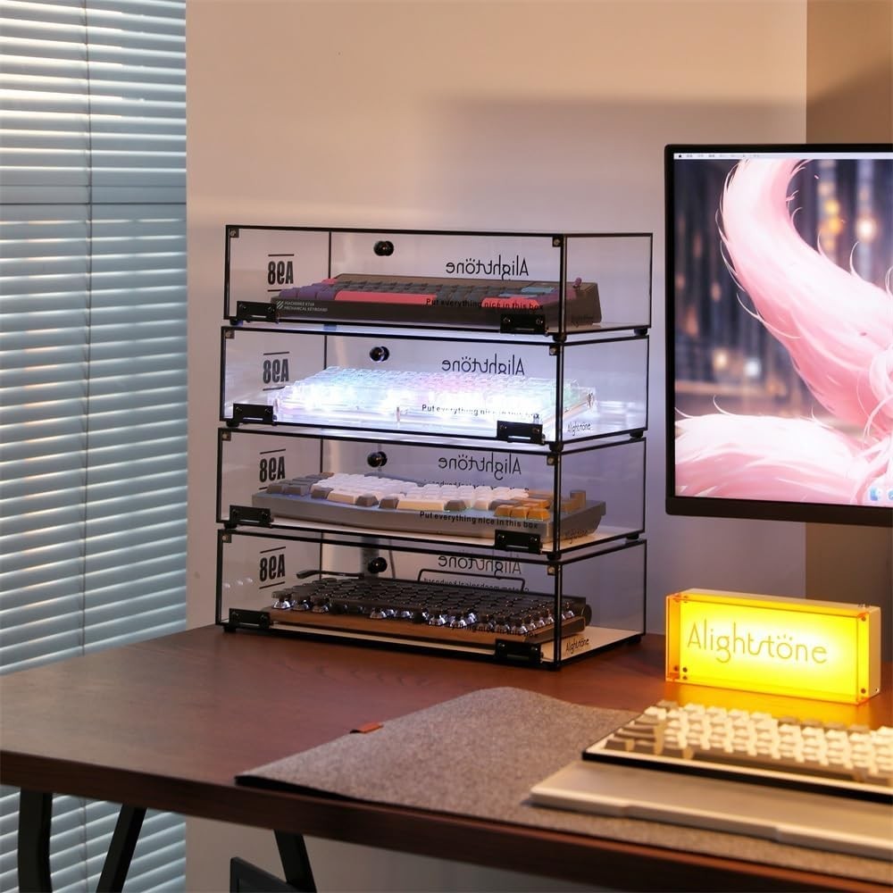 Acrylic Keyboard Storage Display Box Clear Mechanical Display Rack Desktop