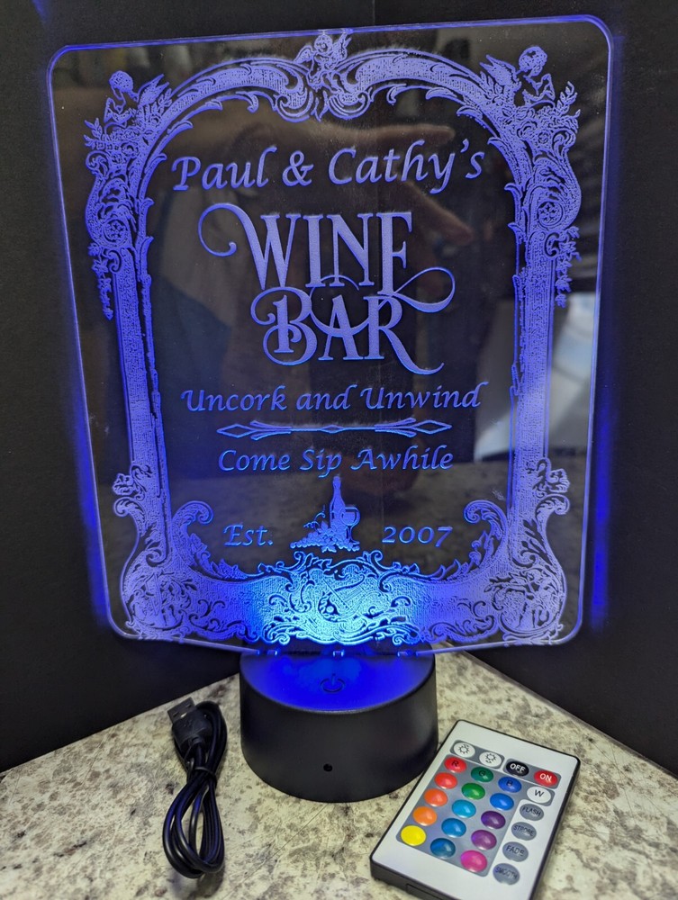 Wine Bar Custom made L.E.D. Large light display #2