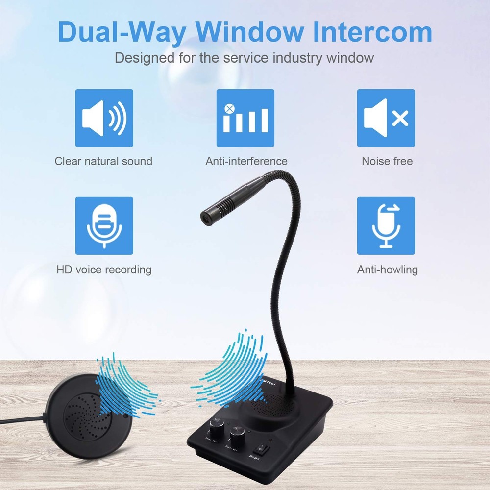 CallToU Window Speaker Intercom System Intercoms 2 Way Anti-Interference Inte...