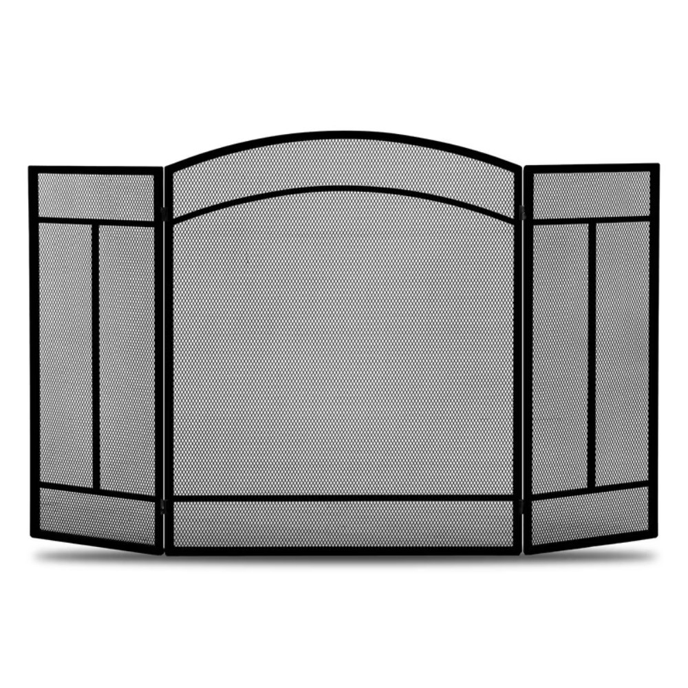 48" Fireplace Screen with Hinged Doors, 3 Panel Spark Guard Cover