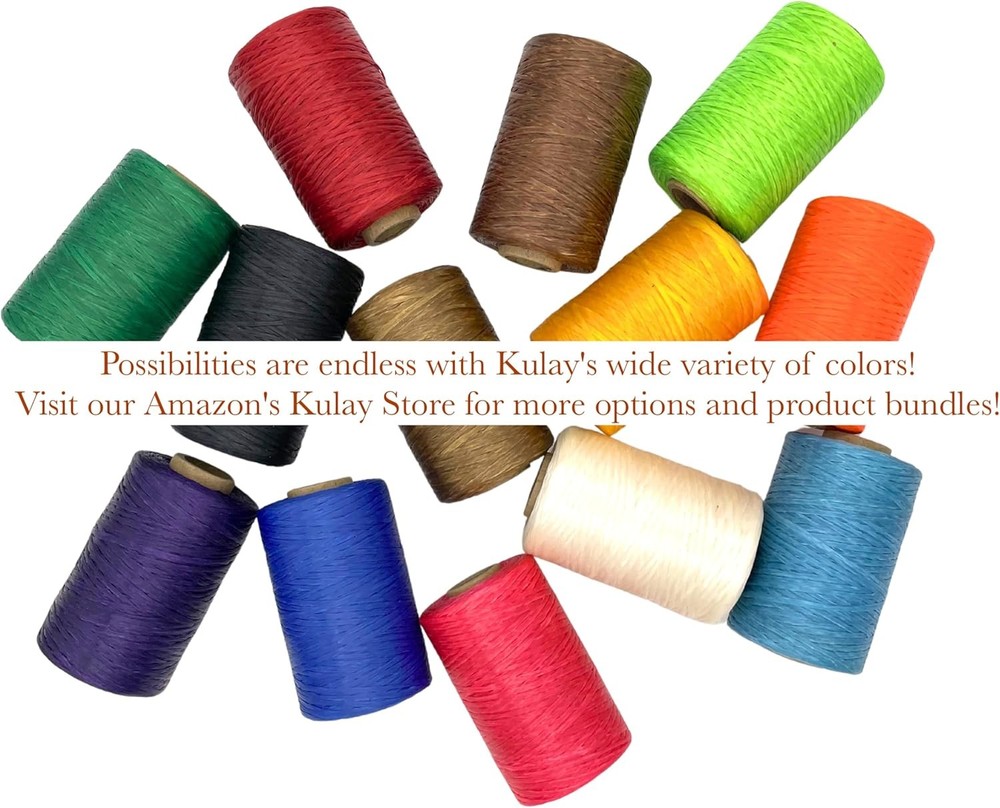 Kulay Brown Bobbin Artificial Deer Sinew Waxed Flat Poly Thread, 20