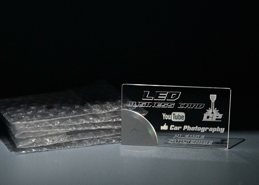 25pc Acrylic Etched LED BUSINESS CARDS