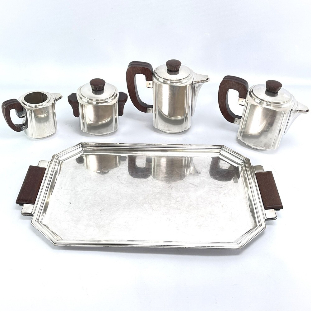 Art Deco Coffee Set Silver Plated Francois Frionnet Tea Service 1930s