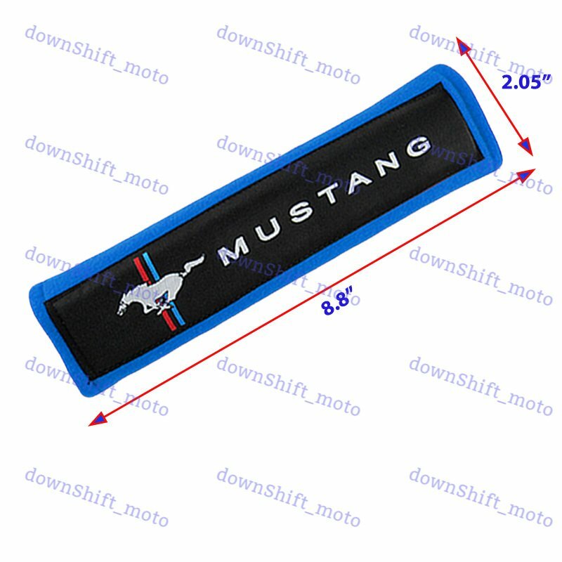 2PCS Blue Soft Car Seat Belt Shoulder Cushion Cover Pad Fit For Mustang Auto New