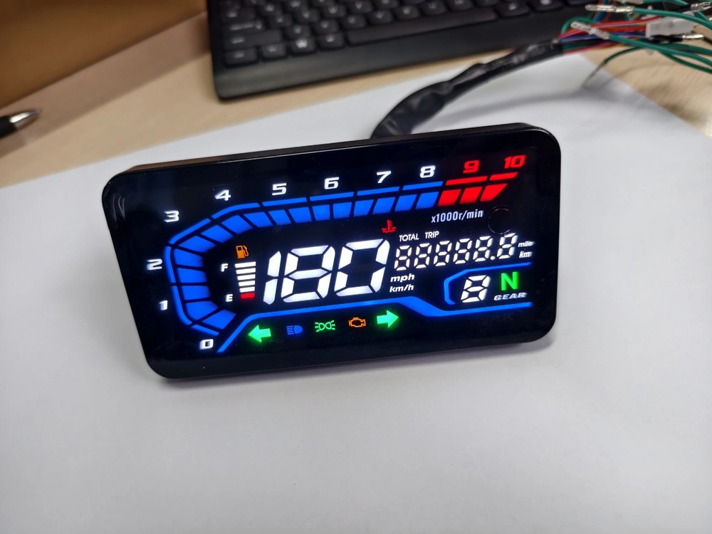 For Universal 12V LED Waterproof Digital Motorcycle RPM Speedometer Modify Panel