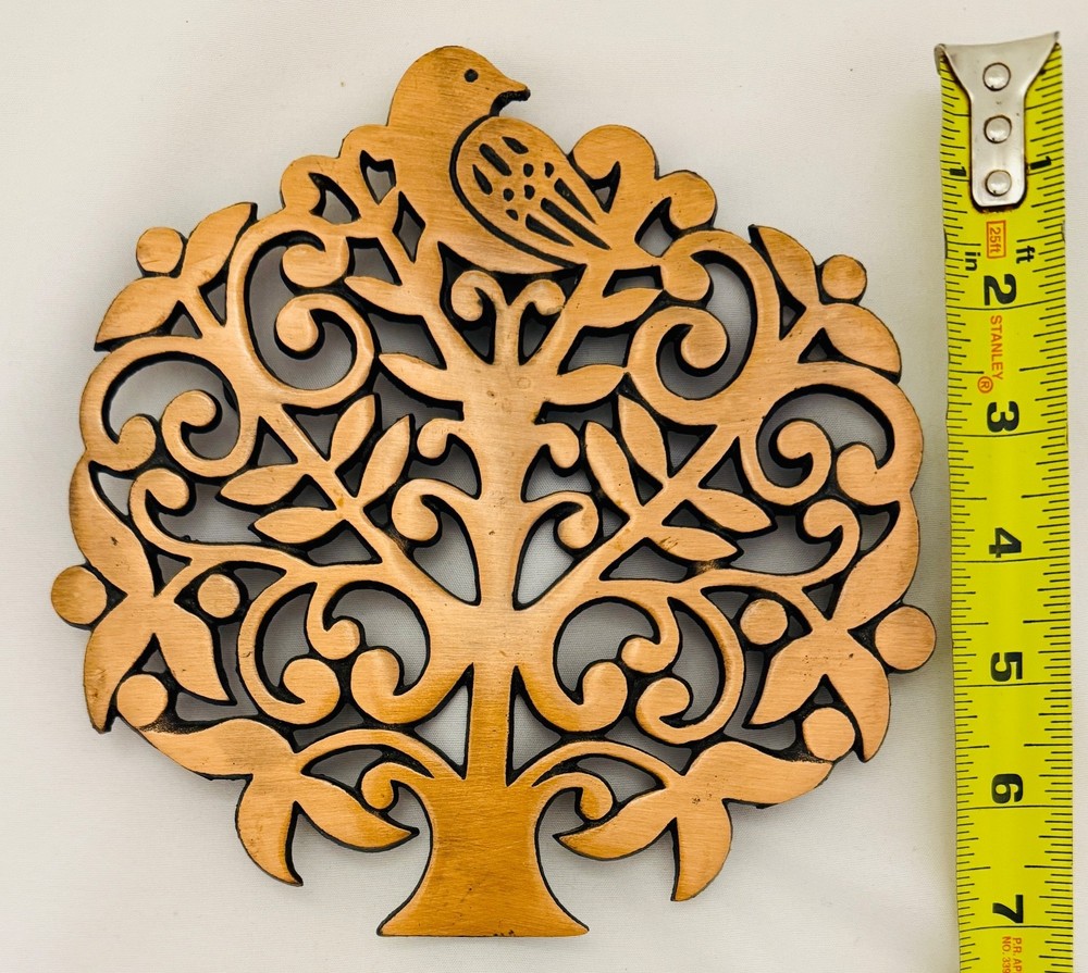 Partridge in a Pear Tree Trivet Copper Plate Cast Iron