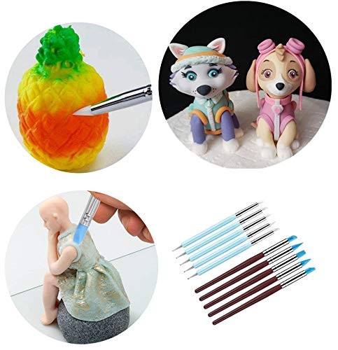 Silicone Clay Sculpting Tool - 10Pcs Modeling Dotting for Pottery