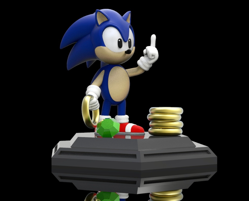 UNPAINTED Sonic the Hedgehog 3D Printed Model Kit 7" Tall (4-23)