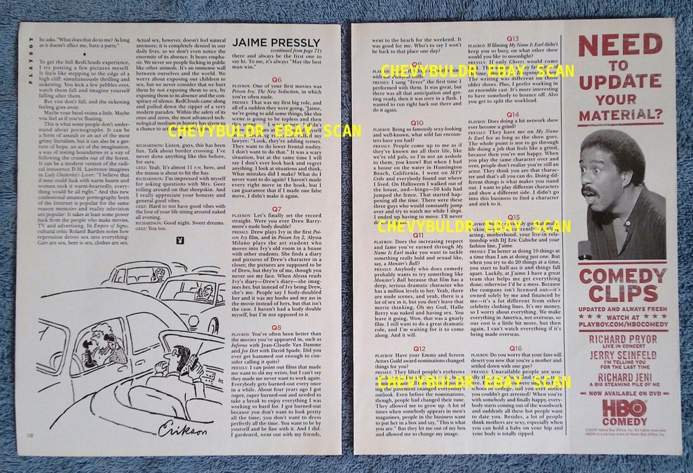 2007 Interview Article with My Name is Earl Actress Jaime Pressly