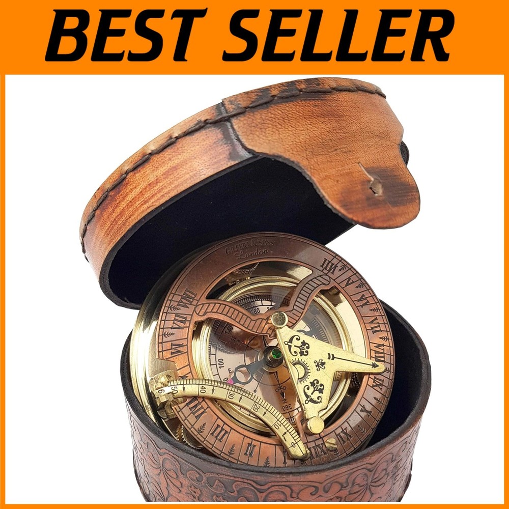 Brass & Copper Tabletop Sundial Compass==