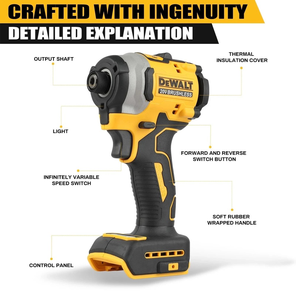 DEWALT DCF805 & DCD850 20V MAX Brushless Combo Kit Cordless Drill Driver + Bag
