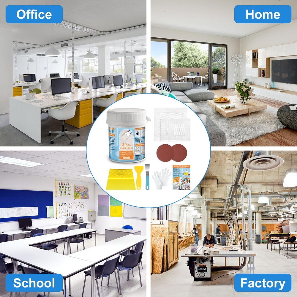 Drywall Repair Kit, Patch 8.8OZ White Wall Putty Kit