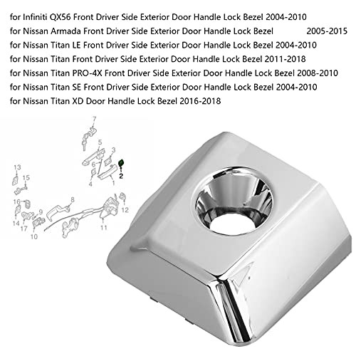 Door Handle Lock Bezel,Chrome Door Handle Lock Bezel 80647‑ZC00A Left Side