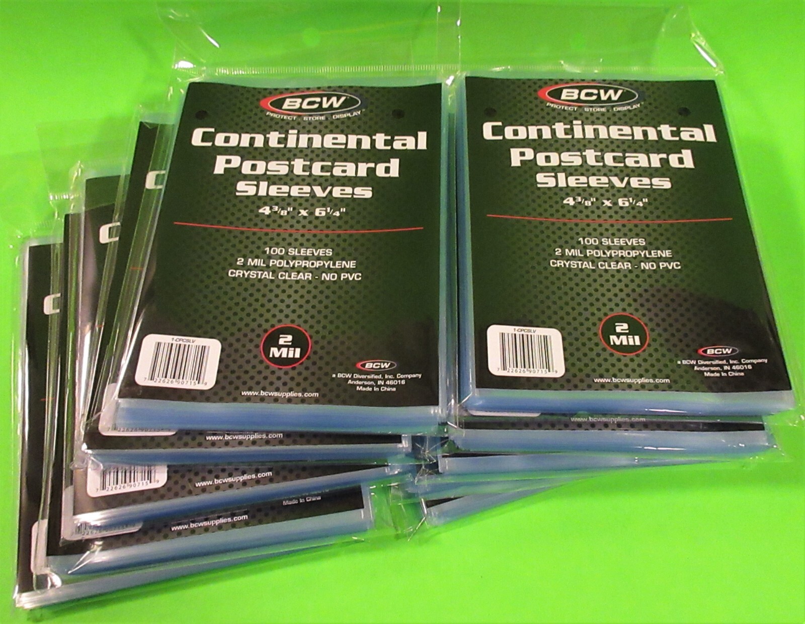 1000 CONTINENTAL EUROPEAN POSTCARD SLEEVES, 2 MIL CRYSTAL CLEAR, 4-3/8 X 6-1/4