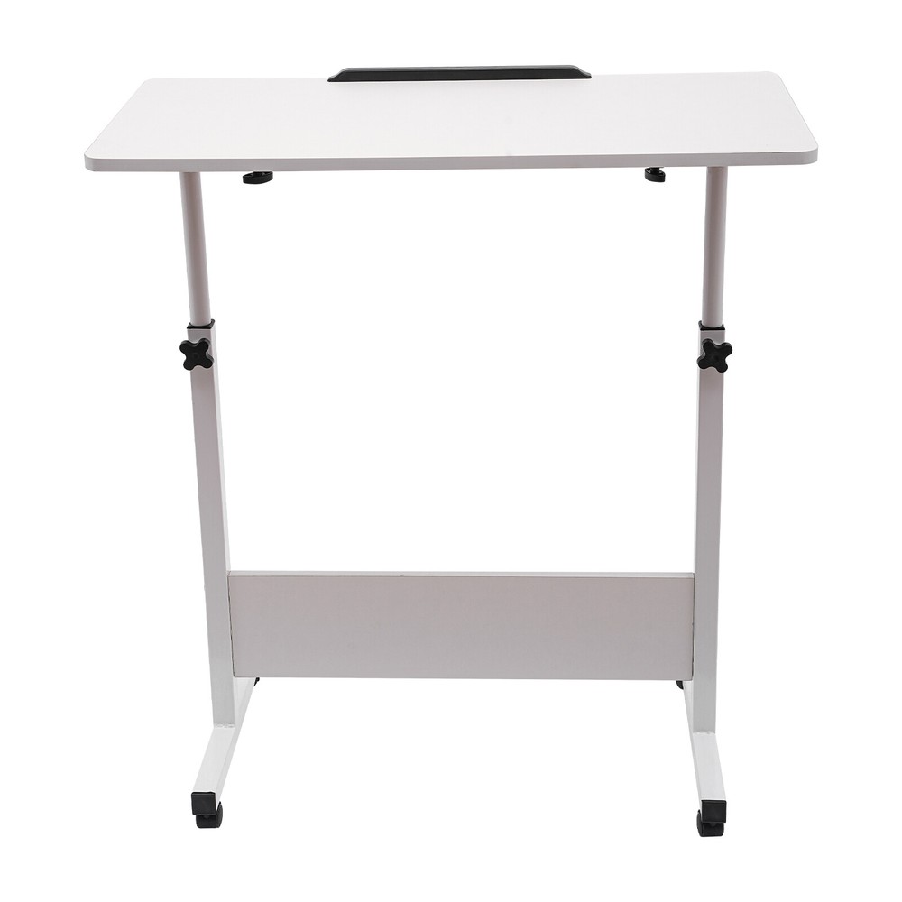 Adjustable Height Rolling Laptop Desk with 360° Wheels & Tilt Surface