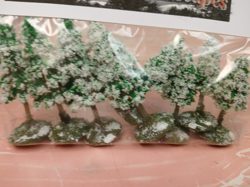 8 based Landscape Model Snow Pine Trees wargaming scenery terrain railroad 2-3"