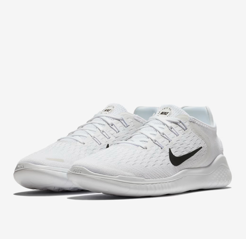 Nike Free Womens RN 2018 White Black Running Shoes 942837 100