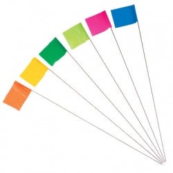 Presco 4" x 5" x 30" White Wire Marking Pin Flags (100 Bundle)