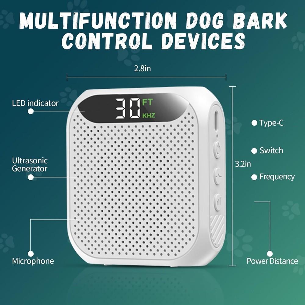 Anti Barking Devices, 30FT Effective Range and 3 Adjustable Modes, Rechargeable