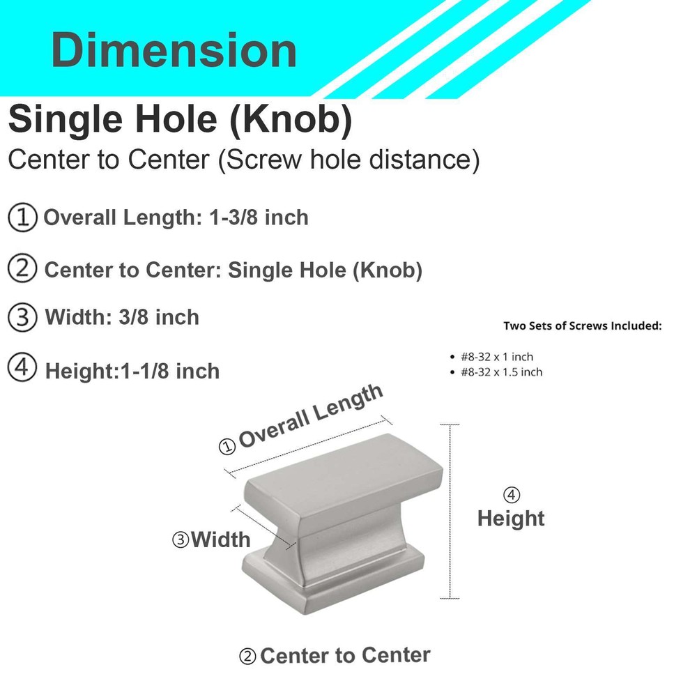 Solid Metal Brushed Nickel Cabinet Pulls Knobs Handles Kitchen Bathroom Drawers