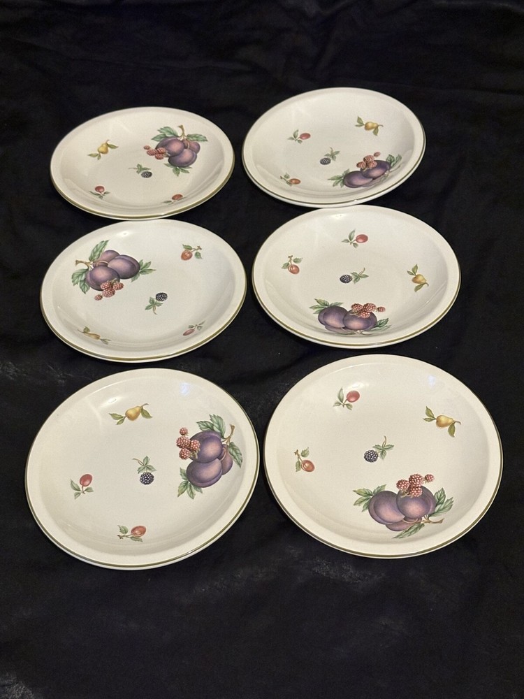Fruit Sprays sterling (coup shape) pattern by Wedgewood. Setting for 6