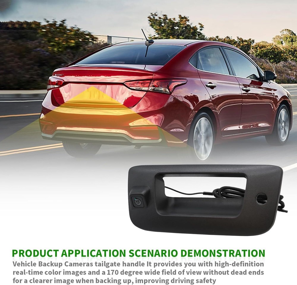 Rear View Backup Tailgate Handle Camera Compatible with 2007-2013 Silverado/S...