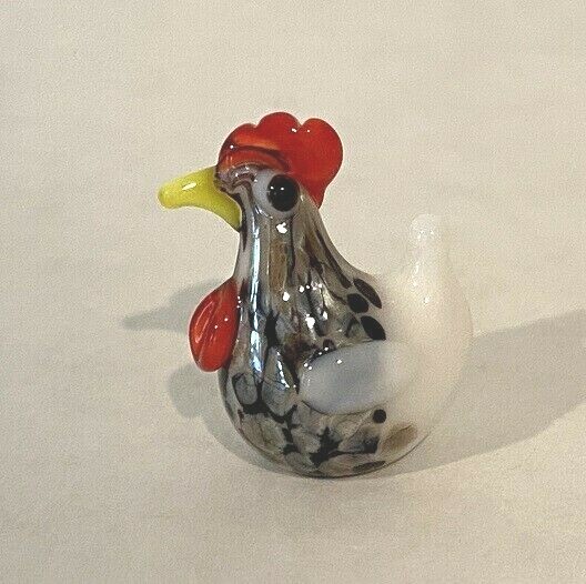 Ganz World Miniature Mini Glass HEN Chicken Rooster Collectible Figurine
